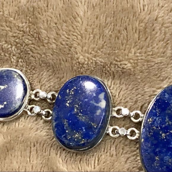 Southwestern Lapis Lazuli Sterling Silver Bracelet - Picture 9 of 15